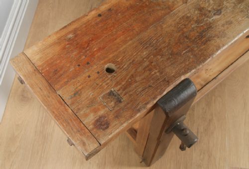 fig 5. Antique French Provincial Chestnut Serving Side Table Sideboard Workbench (Circa 1870)