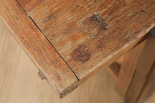 fig 6. Antique French Provincial Chestnut Serving Side Table Sideboard Workbench (Circa 1870)