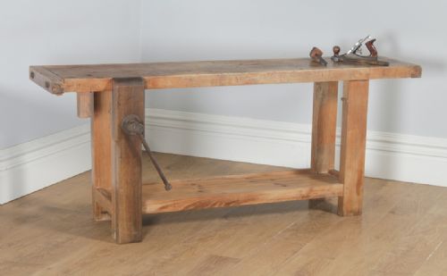 Antique French Provincial Chestnut Serving Side Table Sideboard Workbench (Circa 1870)