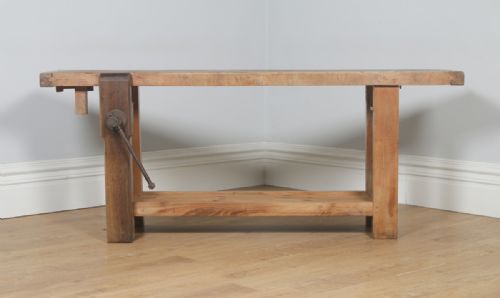 fig 2. Antique French Provincial Chestnut Serving Side Table Sideboard Workbench (Circa 1870)