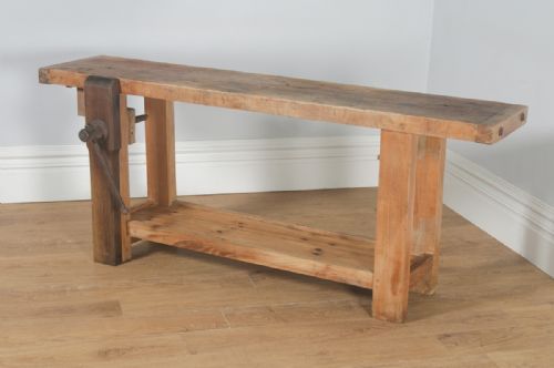 fig 3. Antique French Provincial Chestnut Serving Side Table Sideboard Workbench (Circa 1870)