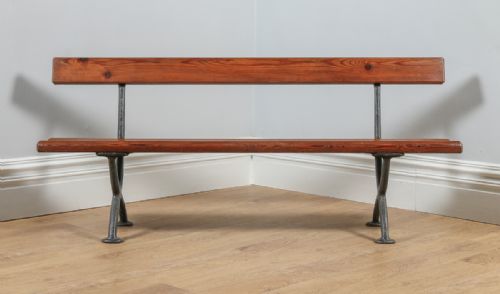 fig 2. Welsh Victorian 6ft Pitch Pine & Cast Iron Railway Station Bench (Circa 1880)