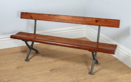 fig 3. Welsh Victorian 6ft Pitch Pine & Cast Iron Railway Station Bench (Circa 1880)