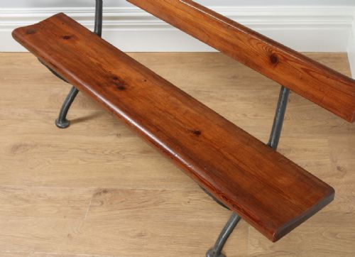 fig 4. Welsh Victorian 6ft Pitch Pine & Cast Iron Railway Station Bench (Circa 1880)