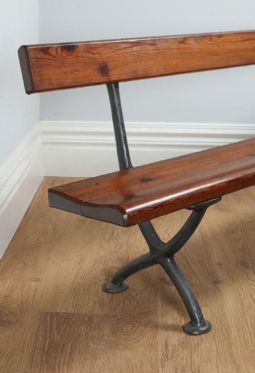 fig 5. Welsh Victorian 6ft Pitch Pine & Cast Iron Railway Station Bench (Circa 1880)