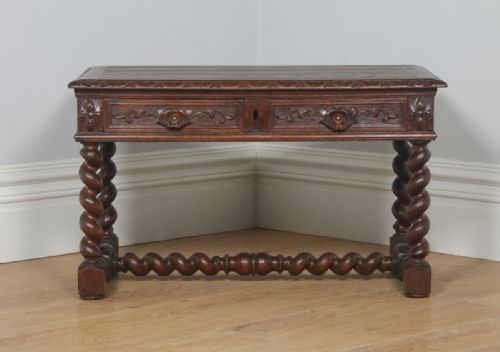 fig 2. Antique French Carved Green Man Oak Coffee Rectangular Coffee Table (Circa 1860)