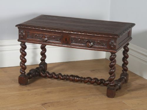 fig 3. Antique French Carved Green Man Oak Coffee Rectangular Coffee Table (Circa 1860)