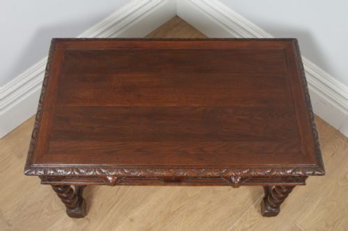 fig 6. Antique French Carved Green Man Oak Coffee Rectangular Coffee Table (Circa 1860)