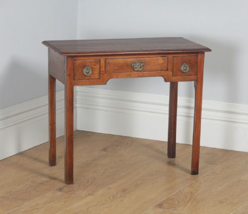 fig 1. Antique English Georgian Mahogany Occasional Hall Side Lowboy Table (Circa 1800)