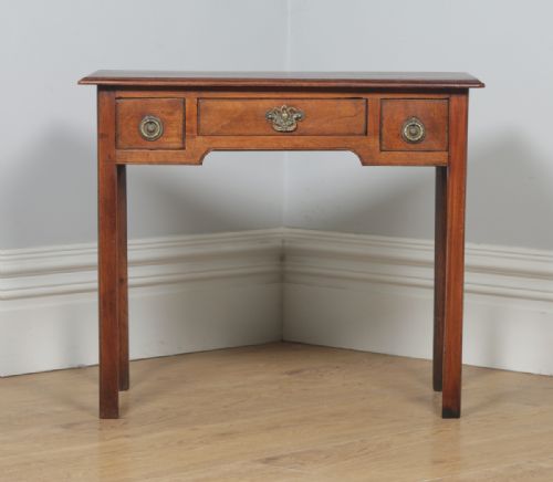 fig 2. Antique English Georgian Mahogany Occasional Hall Side Lowboy Table (Circa 1800)