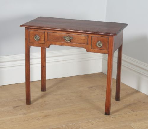 fig 3. Antique English Georgian Mahogany Occasional Hall Side Lowboy Table (Circa 1800)