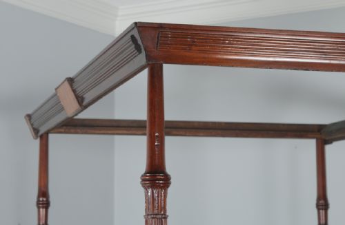 fig 7. Antique 4ft 6” English Georgian Regency Mahogany Double Size Four Poster Bed (Circa 1820)