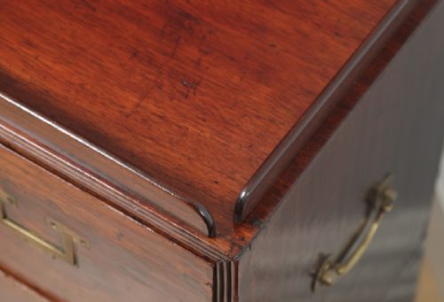 fig 5. Antique Victorian Colonial Teak & Brass Military Campaign Chest of Drawers (Circa 1840)