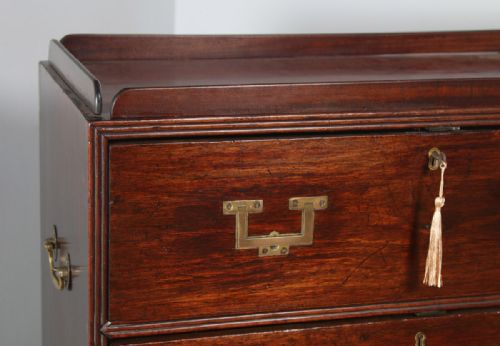 fig 6. Antique Victorian Colonial Teak & Brass Military Campaign Chest of Drawers (Circa 1840)