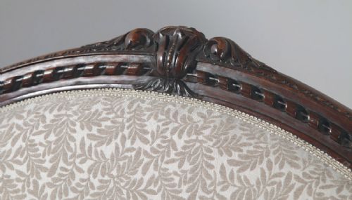 fig 6. Antique English Victorian Walnut Upholstered Couch Sofa Settee (Circa 1860)