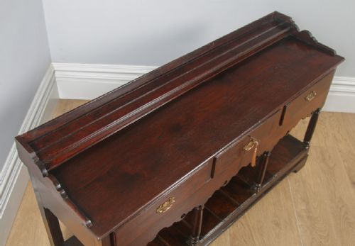 fig 1. Antique Welsh Georgian Oak Potboard Low Dresser Base Sideboard (Circa 1800)