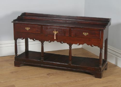 fig 2. Antique Welsh Georgian Oak Potboard Low Dresser Base Sideboard (Circa 1800)