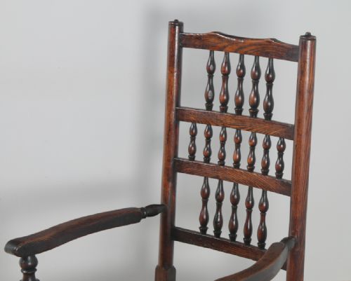 fig 8. Antique Georgian Set of 10 Ash & Elm Lancashire Spindle Back Country Farmhouse Kitchen Dining Chairs (Circa 1810)