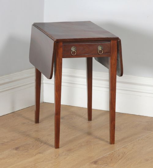 fig 1. Antique English Georgian Regency Mahogany Drop Leaf Pembroke Side Table (Circa 1810)