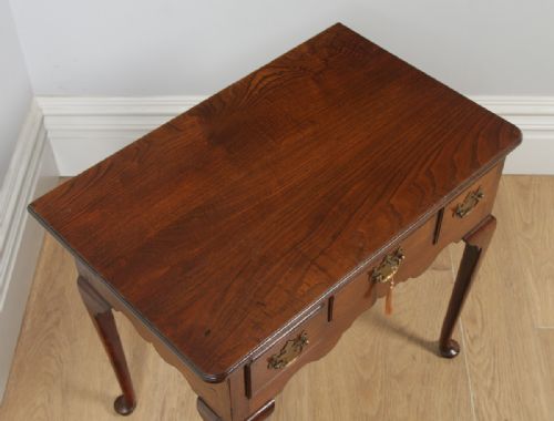 fig 5. Antique English Georgian Oak & Elm Occasional Hall Side Lowboy Table (Circa 1760)