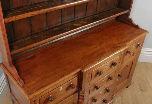 fig 5. Antique Welsh Talwrn Anglesey Breakfront Georgian Oak & Mahogany Sideboard Dresser Base & Rack (Circa 1810)