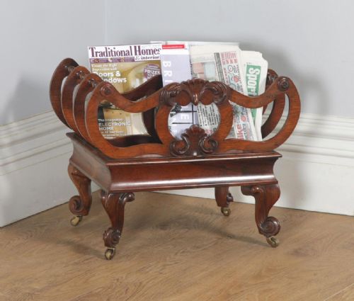 Antique English William IV Rosewood Canterbury Magazine / News Paper / Music Rack / Stand / Tidy (Circa 1835)
