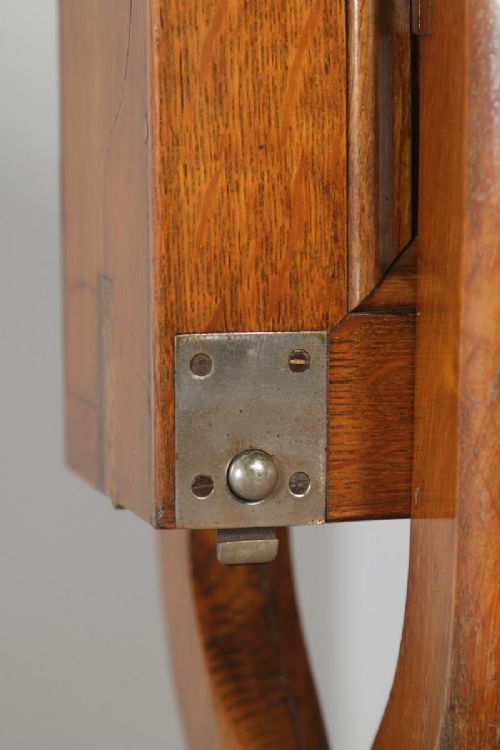 fig 3. Antique English Victorian Oak Folding Campaign Writing Compendium Desk Table (Circa 1890)