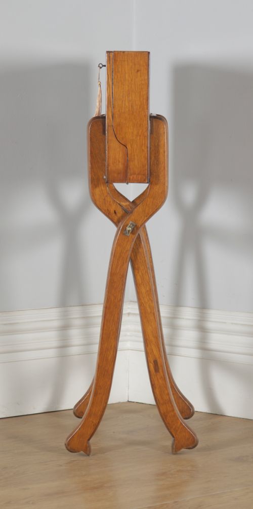 fig 4. Antique English Victorian Oak Folding Campaign Writing Compendium Desk Table (Circa 1890)