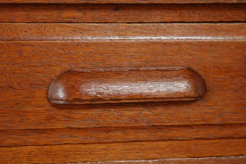 fig 4. Antique English Edwardian 5ft Oak Roll Top Pedestal Office Writing Desk (Circa 1910)