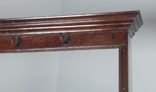 fig 5. Antique English Georgian Oak Low Side Board Dresser Base & Rack with Potboard (Circa 1780)