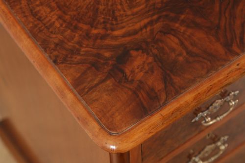 fig 5. Antique Pair of English Victorian Burr Walnut Bedside Chests (Circa 1880)