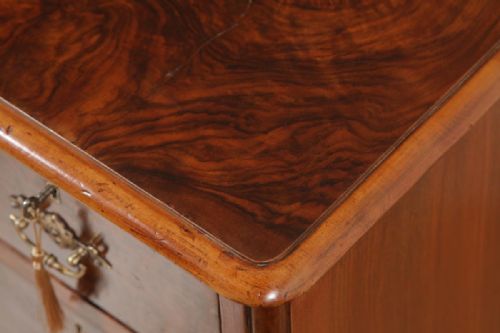 fig 6. Antique Pair of English Victorian Burr Walnut Bedside Chests (Circa 1880)