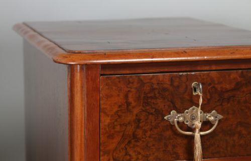 fig 7. Antique Pair of English Victorian Burr Walnut Bedside Chests (Circa 1880)