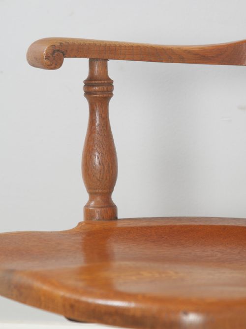 fig 7. Antique American Edwardian Oak & Burr Walnut Revolving Office Desk Arm Chair by J.S. Ford, Johnson & Company of Chicago (Circa 1900)