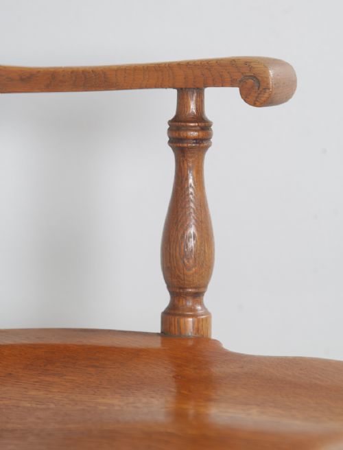 fig 8. Antique American Edwardian Oak & Burr Walnut Revolving Office Desk Arm Chair by J.S. Ford, Johnson & Company of Chicago (Circa 1900)