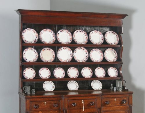 fig 2. Antique Welsh Talwrn Anglesey Breakfront Georgian Oak Sideboard Dresser Base & Rack (Circa 1820)