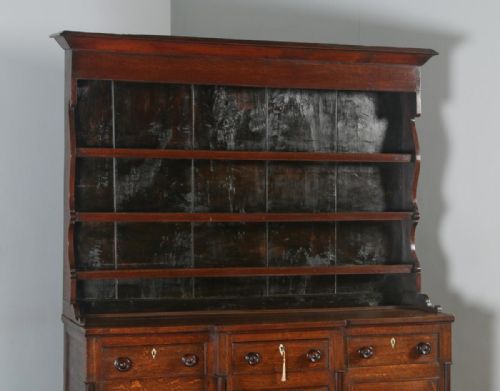 fig 3. Antique Welsh Talwrn Anglesey Breakfront Georgian Oak Sideboard Dresser Base & Rack (Circa 1820)