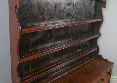 fig 5. Antique Welsh Talwrn Anglesey Breakfront Georgian Oak Sideboard Dresser Base & Rack (Circa 1820)