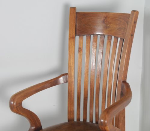 fig 1. Antique English Edwardian Walnut & Tan Brown Leather Revolving Office Desk Arm Chair (Circa 1910)