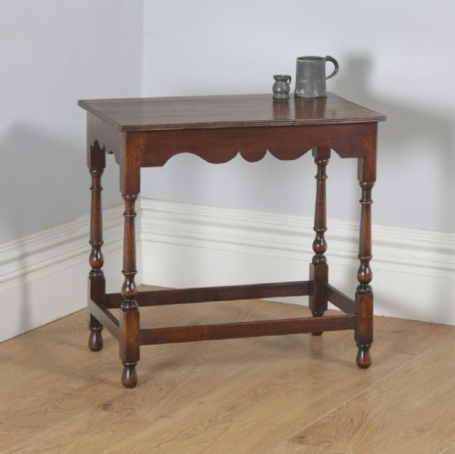 Antique English Georgian Style Oak Country Side Hall Table (Circa 1860)