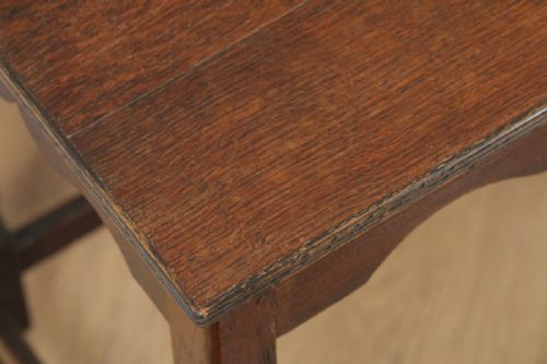 fig 5. Antique English Georgian Style Oak Country Side Hall Table (Circa 1860)
