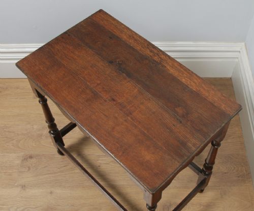 fig 7. Antique English Georgian Style Oak Country Side Hall Table (Circa 1860)