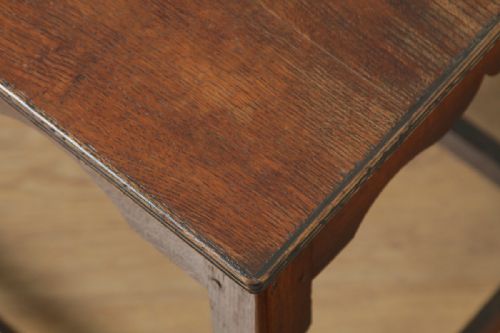fig 8. Antique English Georgian Style Oak Country Side Hall Table (Circa 1860)