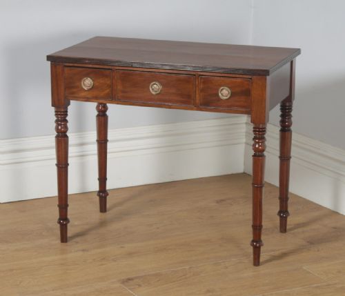 fig 1. Antique English Georgian Mahogany Occasional Side Hall Writing Table (Circa 1820)