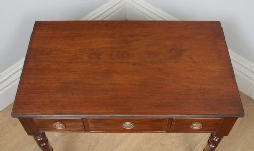 fig 5. Antique English Georgian Mahogany Occasional Side Hall Writing Table (Circa 1820)