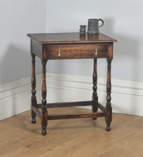 Antique English Georgian Style Oak Country Side Table (Circa 1880)
