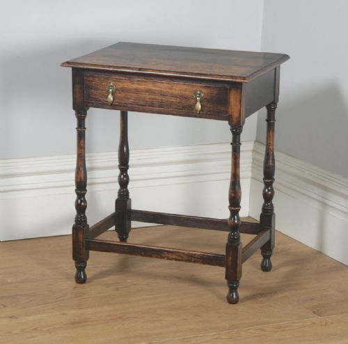 fig 2. Antique English Georgian Style Oak Country Side Table (Circa 1880)