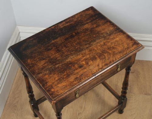 fig 4. Antique English Georgian Style Oak Country Side Table (Circa 1880)