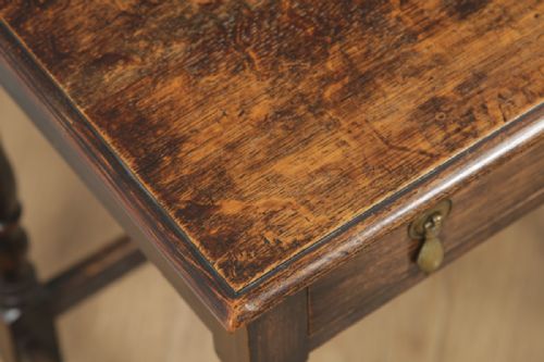 fig 5. Antique English Georgian Style Oak Country Side Table (Circa 1880)