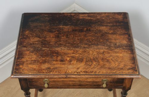 fig 6. Antique English Georgian Style Oak Country Side Table (Circa 1880)